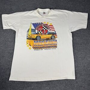 Corvette T Shirt Vintage Mens Large Single Stitch Car Graphic Made USA 90s 1994